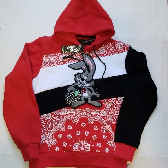 bandana hoodie red